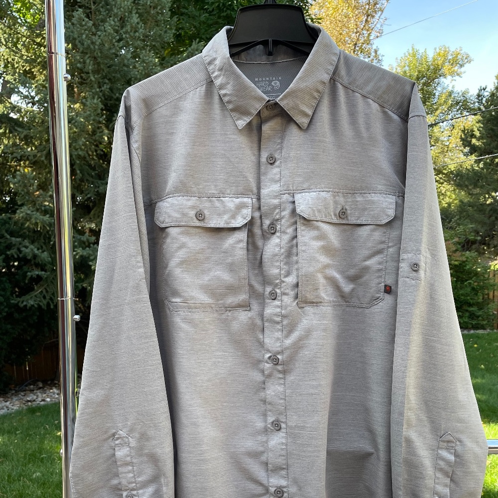 Mountain Hardwear Men's Casual Shirt, Medium Grey, XL